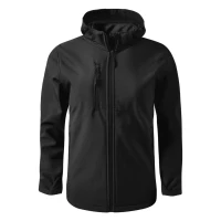 PROTECT MEN, Unisex softshellJacke mit abnehmbarer Kapuze, Schwarz