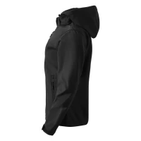 PROTECT MEN, Unisex softshellJacke mit abnehmbarer Kapuze, Schwarz