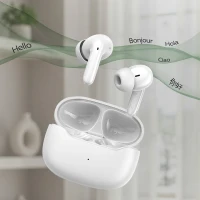 SONIX AI, wireless stereo earbuds, white