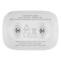 FLUX 30W, zidni punjač 30w, beli