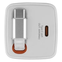 GANT 30W, wall charger with retractable cable, 30w, white