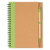 VERDE, Notizbuch mit Stift, Grün