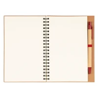 VERDE, notebook with pen, red