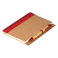 VERDE, notebook with pen, red