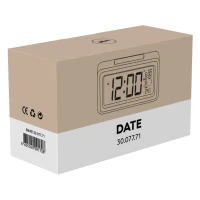 DATE, LCD-Tischuhr, Beige