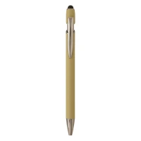 BOLD, metal "touch" ball pen with paper sleeve, beige