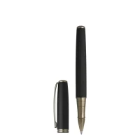 STRAIGHT, Kugelschreiber und Tintenroller aus Metall im Set, Schwarz