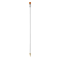 PIGMENT WHITE, Holzbleistift HB mit Radiergummi, Orange