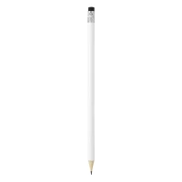 PIGMENT WHITE, Holzbleistift HB mit Radiergummi, Schwarz
