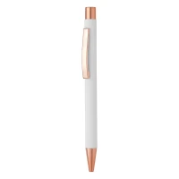 TITANIUM ROSE GOLD, metalna hemijska olovka, bela
