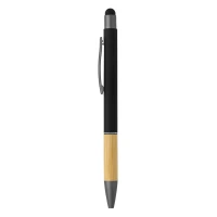TITANIUM TOUCH BAMBOO, metal "touch" ball pen, black