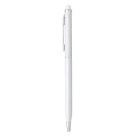 ALBERGO, Kugelschreiber aus Metall mit Touch Stylus Funktion, Weiss