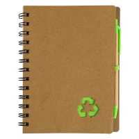 GEO, notebook with pen, kiwi