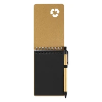 GREEN, notebook with pen, black