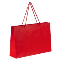 DINA HO, paper bag,  matt laminated, 190 g/m2, red