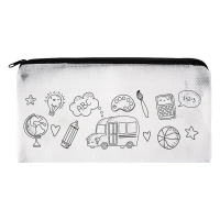 KINDER, pencil case with crayons, white