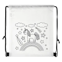 BAMBI, drawstring bag with crayons, white