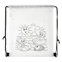 BAMBI, drawstring bag with crayons, white