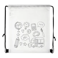 BAMBI, drawstring bag with crayons, white