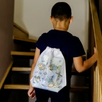 BAMBI, drawstring bag with crayons, white