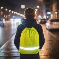 CITY GLOW, fluorescent drawstring bag, neon orange