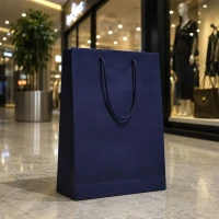DINA, Papiertasche, matt laminiert, 190 g/m2, Blau