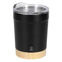 ASTRID, Thermobecher mit Bambusboden, 300 ml, Schwarz