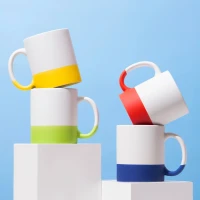 BIANCA, stoneware sublimation mug, 325 ml, yellow