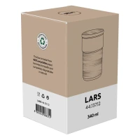 LARS, Keramikbecher mit Bambusdeckel undummantelung, 340 ml, Grau