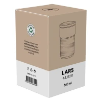 LARS, Keramikbecher mit Bambusdeckel undummantelung, 340 ml, Dunkelgrau