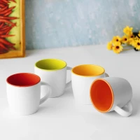 BERRY WHITE, stoneware mug, 300 ml, yellow