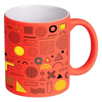 LASSI NEON, stoneware sublimation mug, 325 ml, neon orange