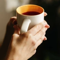 LILLY, fine stoneware mug, 300 ml, yellow