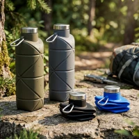 ADLER, foldable water bottle, 700 ml, royal blue