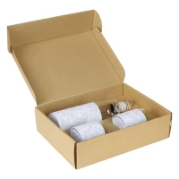 SAKURA, Glasflasche mit zwei Gläsern in Geschenkbox, 3/1, Transparent