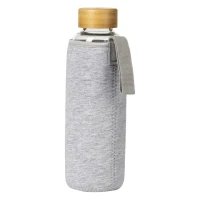 ICE, Trinkflasche mit Neoprenhülle, 600 ml, Asche