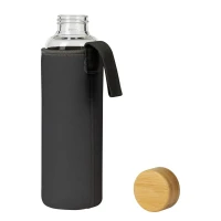 ICE, water bottle with neoprene pouch, 600 ml, black