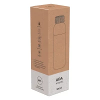 ADA, Trinkflasche mit Silikonhülle, 500 ml, Schwarz