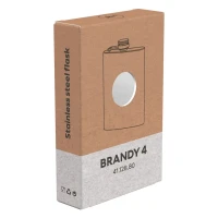 BRANDY 4, Flachmann, 115 ml, Silber