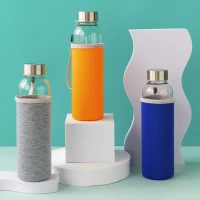PRIMAVERA, water bottle with neoprene pouch, 500 ml, ash