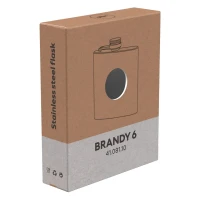 BRANDY 6, Flachmann, 170 ml, Schwarz