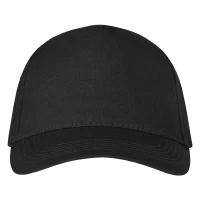 DEBBI ORGANIC, Cap mit fünf Panels, Klettverschluss, Schwarz