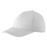 STAR, cap with 6 panels, velcro back closure, white