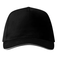 BASEBALL, cap with 5 panels, velcro back closure, black