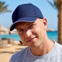 BASEBALL, cap with 5 panels, velcro back closure, blue
