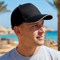 BASEBALL, cap with 5 panels, velcro back closure, black