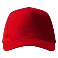JUNIOR, Kinder-Cap mit fünf Panels, Klettverschluss, Rot