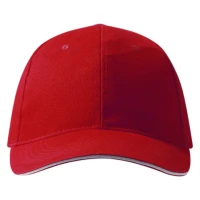 RUNNER, Cap mit sechs panels, sandwich-visier, metallschnalle, Rot