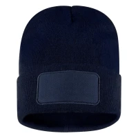 ANDI, Wintermütze mit quadratischem Aufnäher, Blau