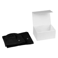 NORDIC SET, winter cap and scarf, black
